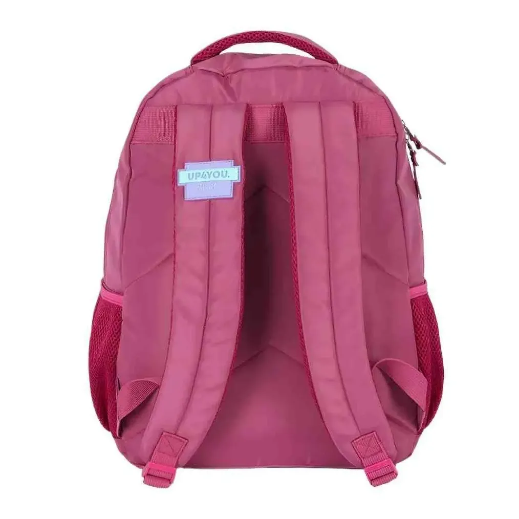 Vista traseira da mochila infantil Luxcel Stitch com alças acolchoadas ajustáveis